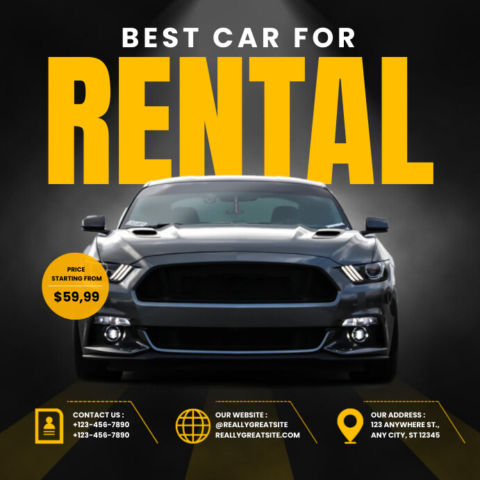 Best Car For Rent Template | PosterMyWall