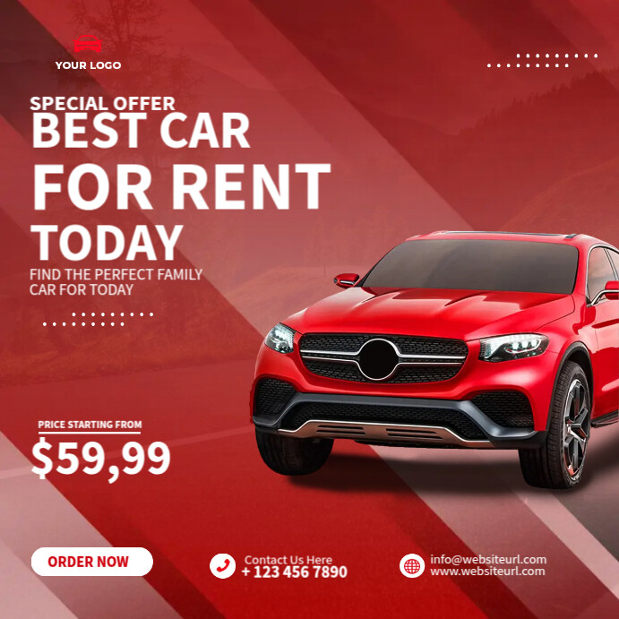 Car Rent Designs Best Car For Rent Template | PosterMyWall