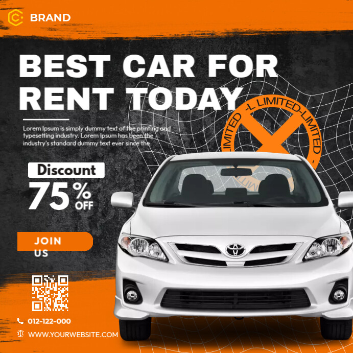 Best Car For Rent Instagram Post template