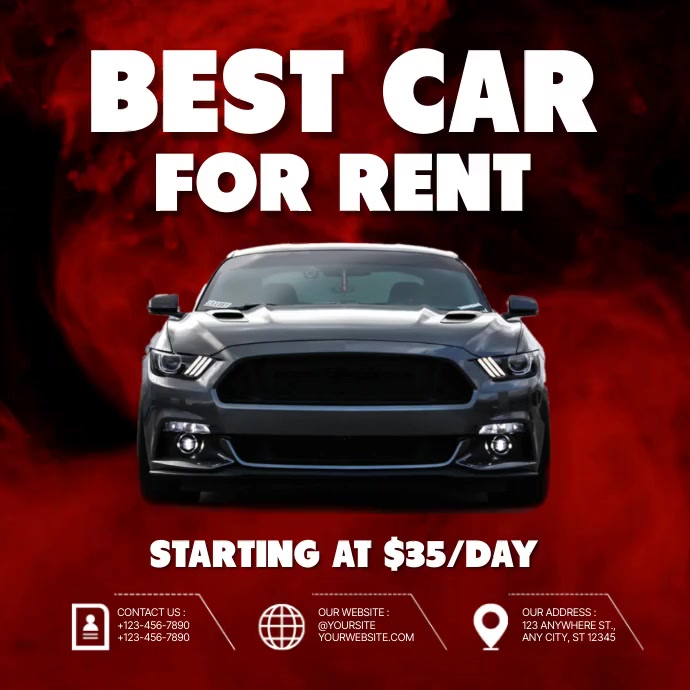 Best Car For Rent Template | PosterMyWall
