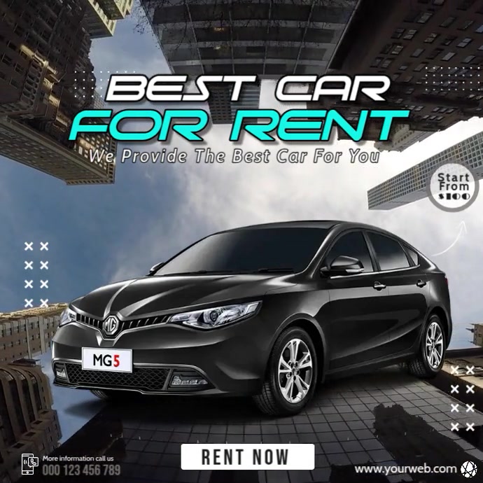 Best Car For Rent Video Template | PosterMyWall