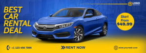 Blue Car Rental Facebook-coverfoto Template
