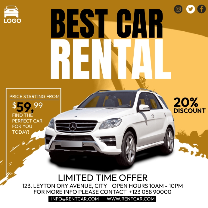 Best Car Rental Template | PosterMyWall