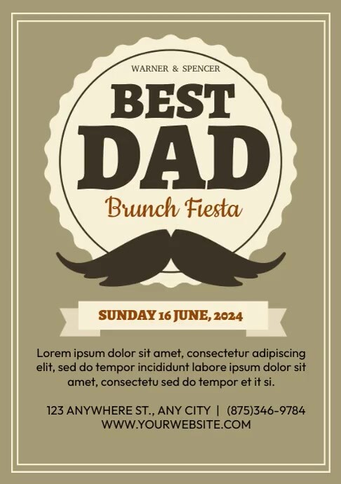 Best Dad A4 template