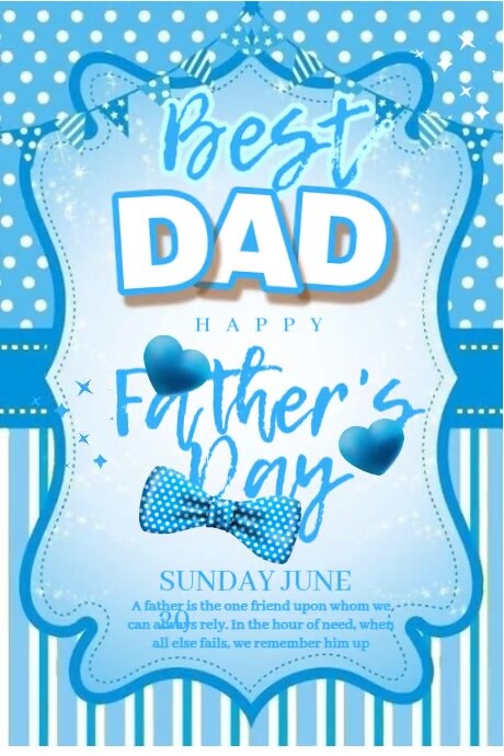 Best Dad Father's Day Greetings Plakat template