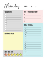 Best daily planner template printable 2024 Flyer (US Letter)