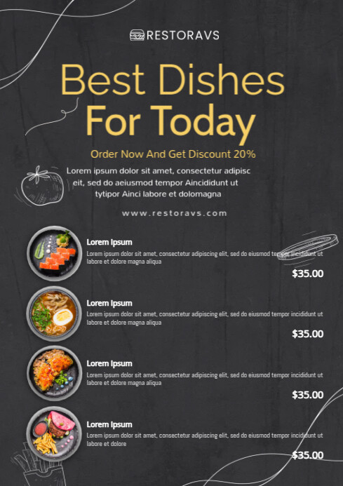 Best Dishes Menu Template | PosterMyWall