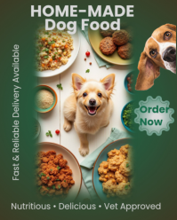 Green Dog Food Advertisement Instagram Portrait Template