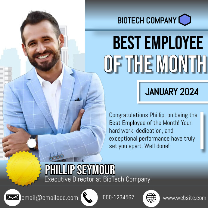 Best employee of the month award template PosterMyWall