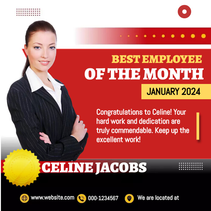 Best employee of the month award template PosterMyWall