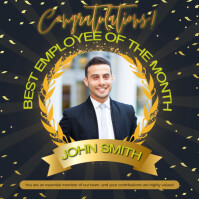 BEST EMPLOYEE OF THE MONTH Instagram Post template