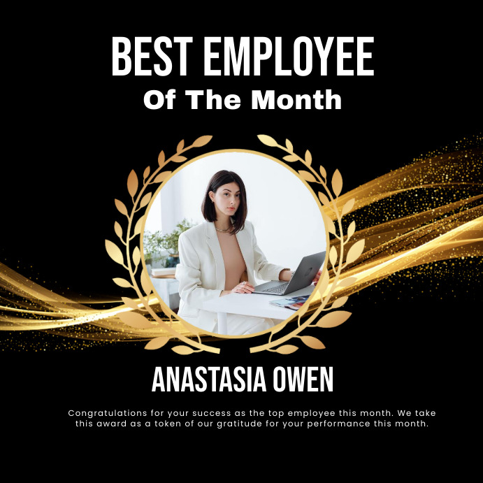 BEST EMPLOYEE OF THE MONTH Template PosterMyWall