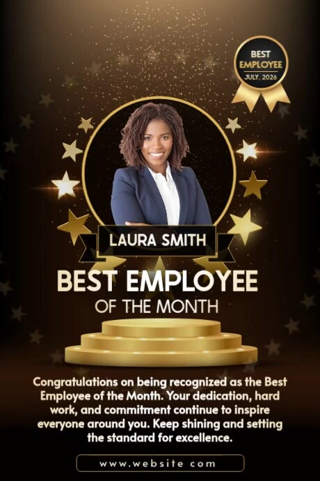 Best Employee Of The Month Template  Poster Iphosta