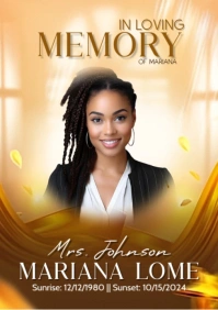 Best Eulogy Cover Page A5 template