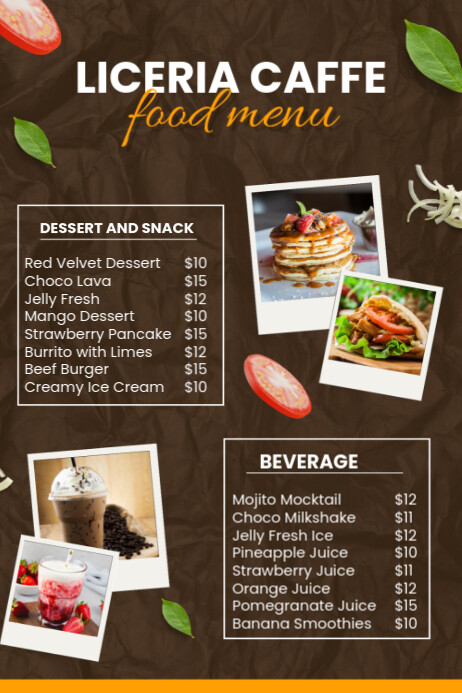 Best Food Menu Poster Template | PosterMyWall