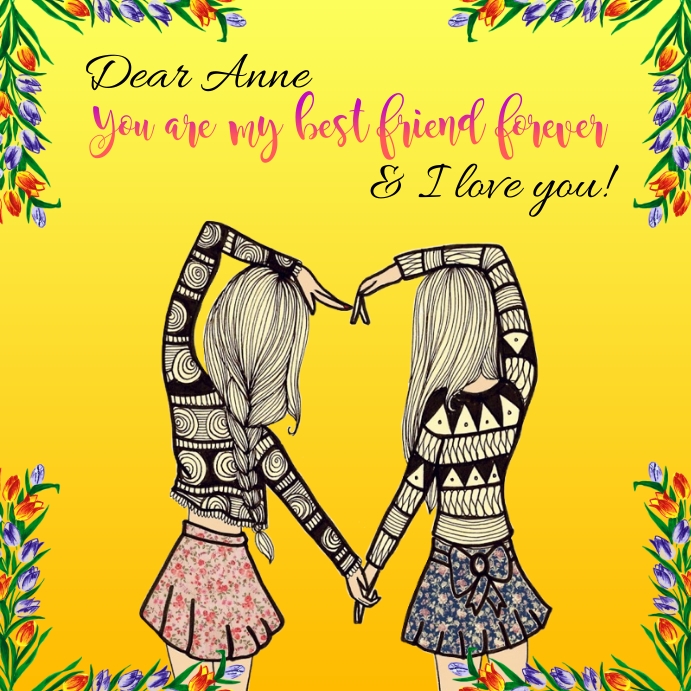 Best Friend Forever, Friendship day Pos Instagram template