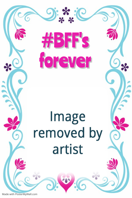 Best Friends Poster Gift Princess Party Invitation floral Template ...