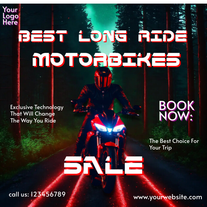 Long Rides Motorcycle Graphics BEST LONG RIDE MOTORBIKES Template | PosterMyWall