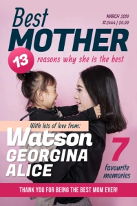Best Mother Mother's Day Personalized Magazine Cover Poster