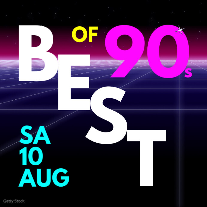 Best of 90's 90s Party Event Social MEdia Ad Instagram Post template