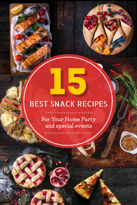 Snack Pinterest Best Snack Recipes Pinterest Graphic Template | PosterMyWall