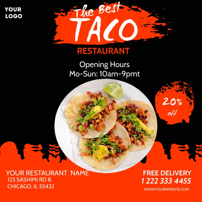 best taco restaurant video template PosterMyWall best taco restaurant video template PosterMyWall