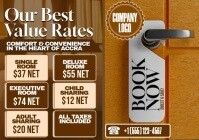 Коричневый Hotel Room Rates A4 Template