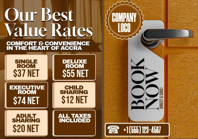 Best Value Rates, Book Now Template | PosterMyWall