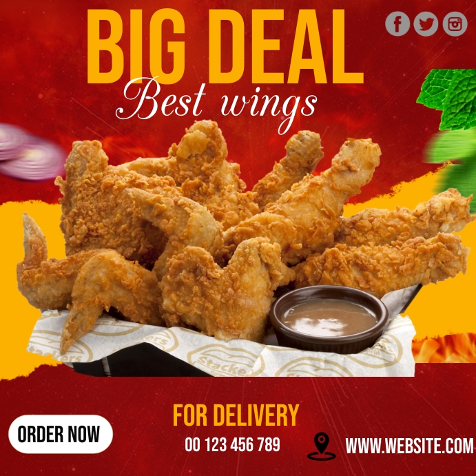 Wing Design Ad Plantilla de Best Wings Ads | PosterMyWall