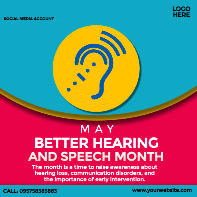 Better Hearing and Speech Month Instagram Post template