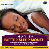White Better Sleep Month Wpis na Instagrama Template
