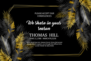 Bevearement cards Etiket template