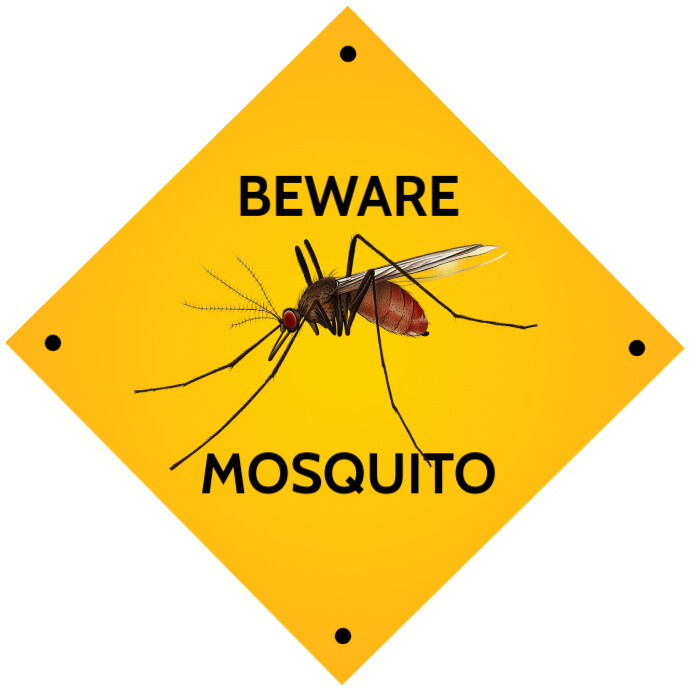 Beware Mosquito Sign Board Template Kvadrat (1:1)