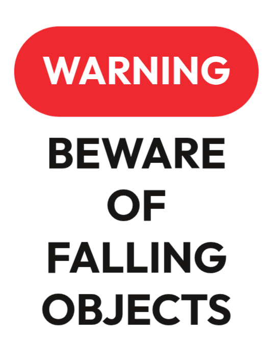 beware of falling objects signage Template | PosterMyWall
