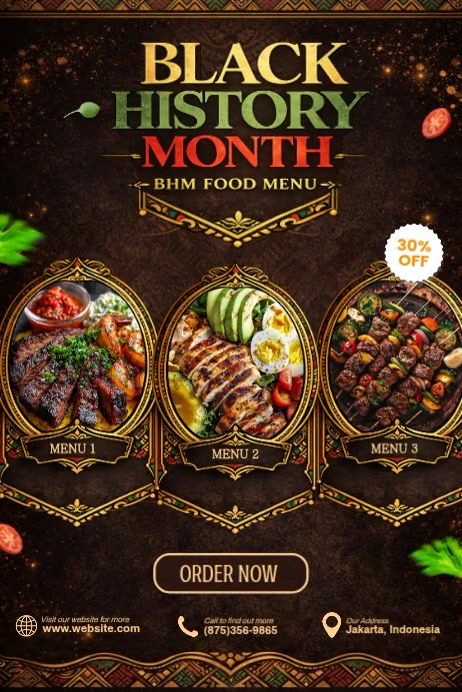 Black History Month Food Menu Template | PosterMyWall