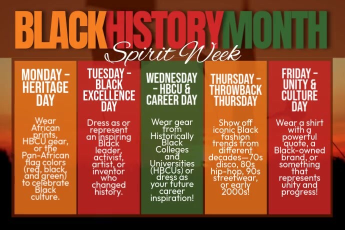 BHM Spirit Week Banner Ads Cartaz template