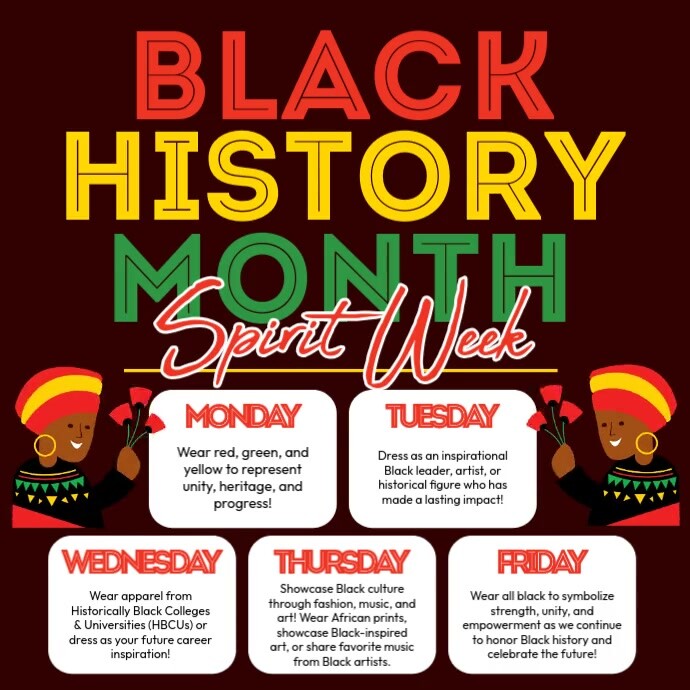 BHM Spirit Week Publicação no Instagram template