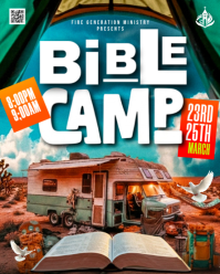 Bible Camp  youth boot bible study camp summer event advertisement promotion flyer template Instagra Instagram Portrait