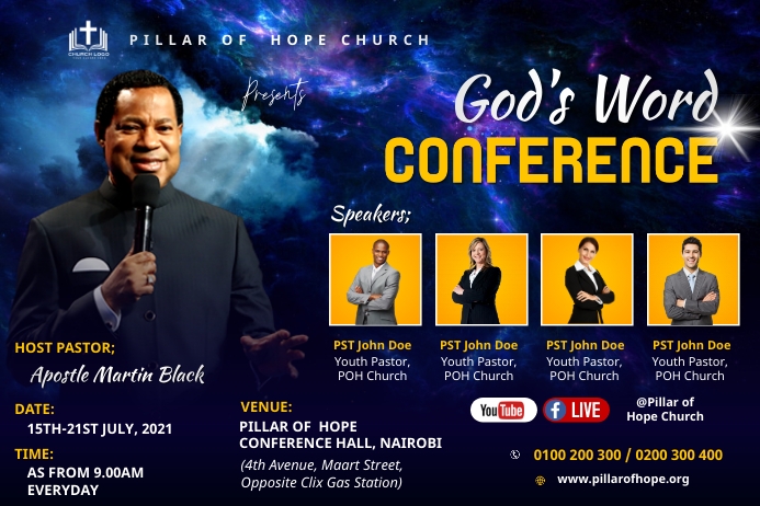 Bible conference Poster template