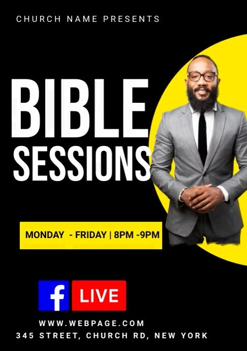 Bible study, bible sessions, bible posters Template | PosterMyWall