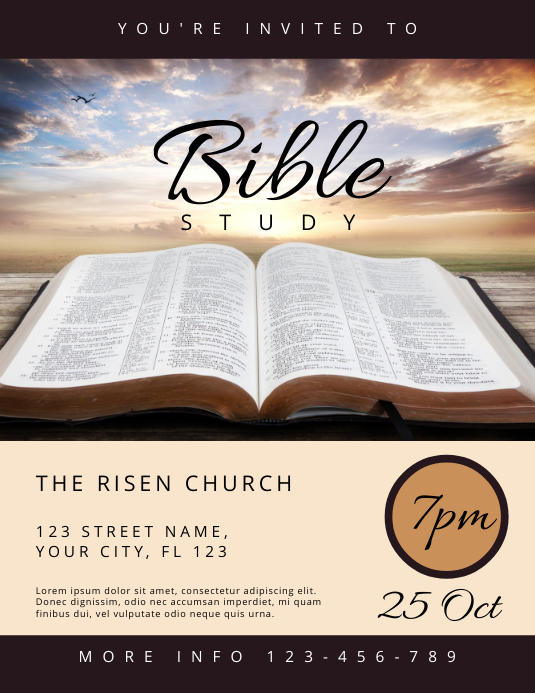 Bible Study Church Flyer Template PosterMyWall bible-study-church-flyer-template-postermywall