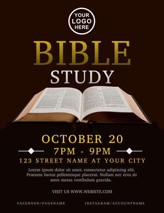 Bible Study Church Flyer Template PosterMyWall Bible Study Church Flyer Template PosterMyWall