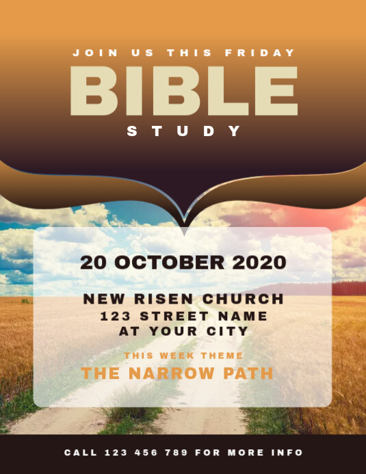 Bible Study Church Flyer Template PosterMyWall