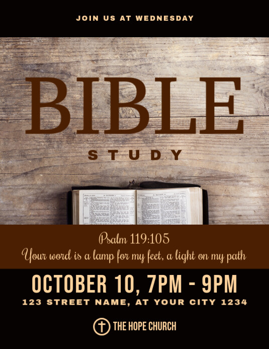 Bible Study Church Flyer Template PosterMyWall bible-study-church-flyer-template-postermywall