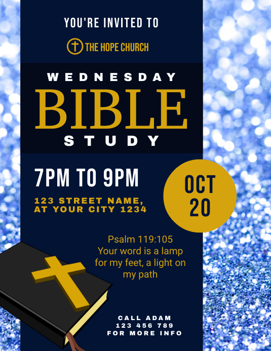 Bible Study Church flyer Template PosterMyWall