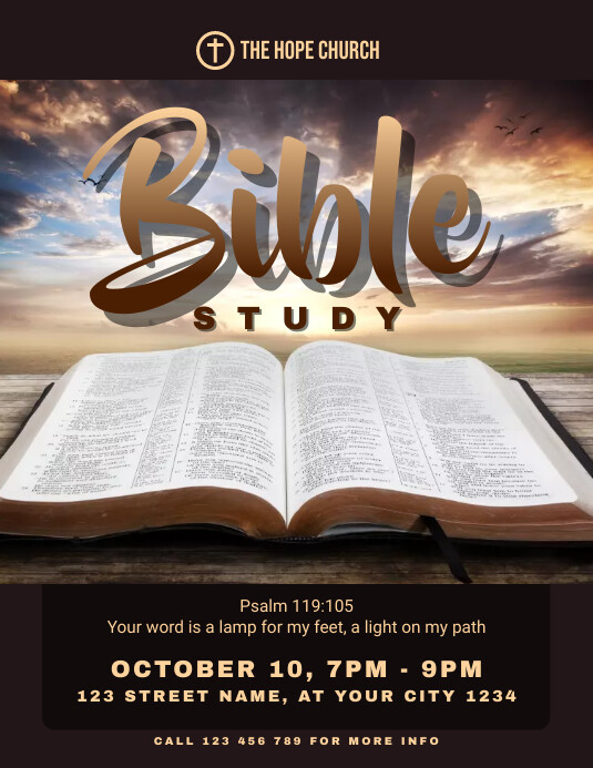Bible Study Church Flyer Template PosterMyWall bible-study-church-flyer-template-postermywall