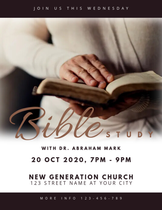 Bible Study Church Flyer Template PosterMyWall