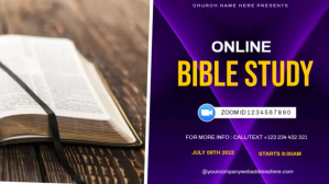 紫色 Online Bible Study Event Digital Display Template