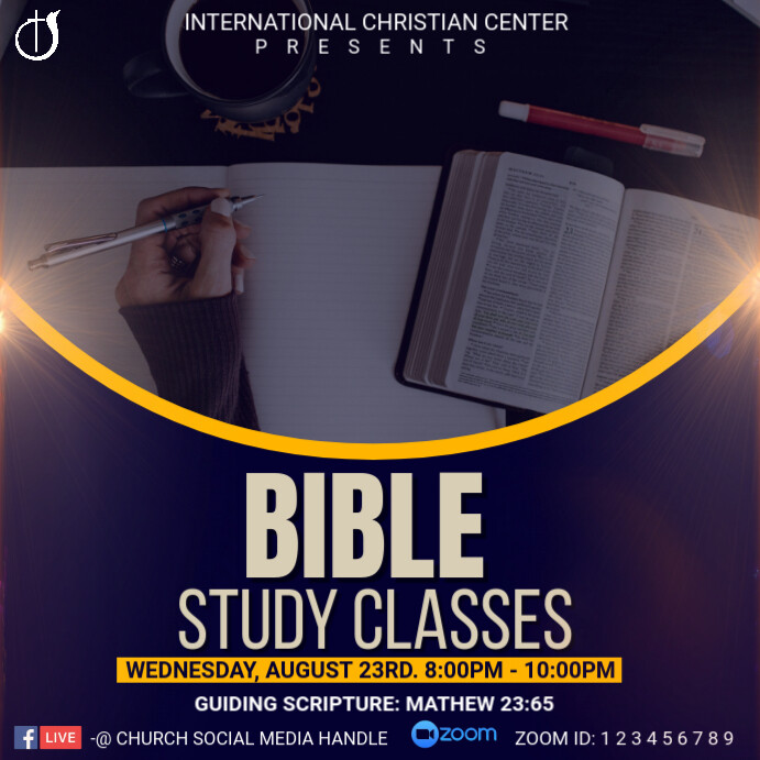 bible study classes Post Instagram template
