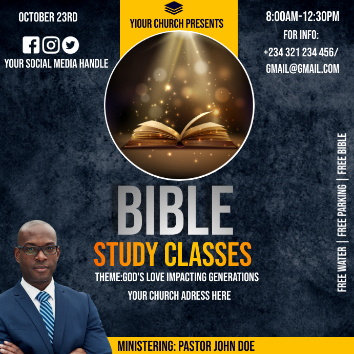 bible study classes Template | PosterMyWall